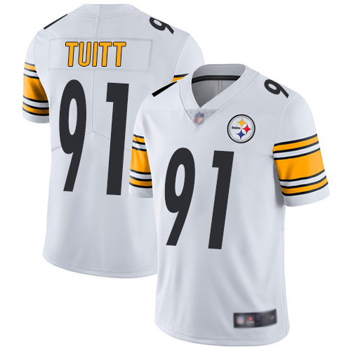 Youth Pittsburgh Steelers Football 91 Limited White Stephon Tuitt Road Vapor Untouchable Nike NFL Jersey
